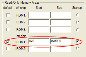 Options for Target - IROM1