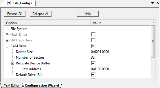 Config RAM Drive