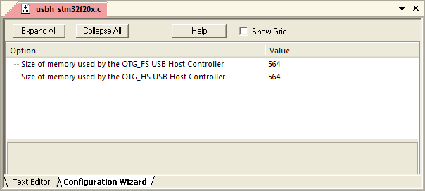 RL-USB Custom HCD Configuration Wizard