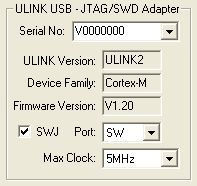 Target Driver Setup &mdash: ULINK-ME Adapter
