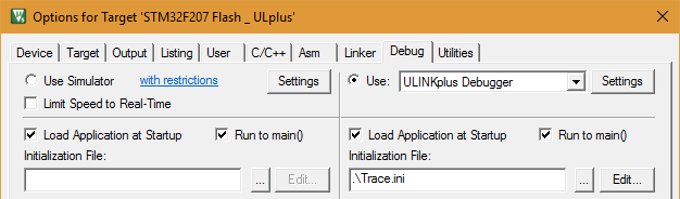 Configure the device for tracing