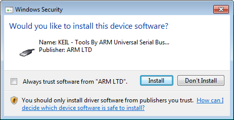 Would you like to install device software?