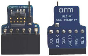 ULINK SWD adapter front and back view