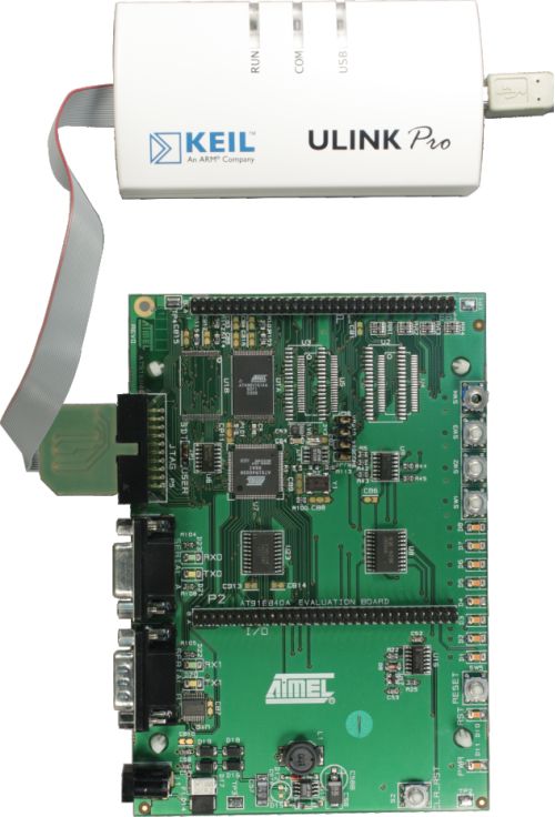 ULINK<i>pro</i> Adapter Connected to AT91EB40