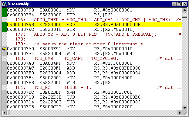 Disassembly Window Example