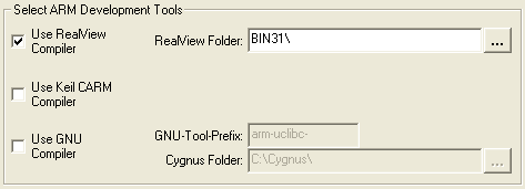 Select ARM Toolset Dialog