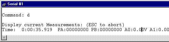 MEASURE Program Output on Serial Window 1