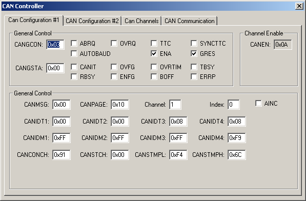 Typical CAN Configuration Peripheral Dialog