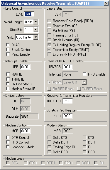 UART Peripheral Dialog