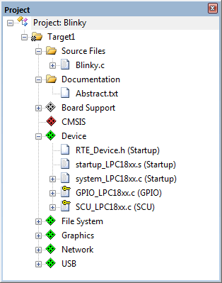 µVision User's Guide: Components in Project