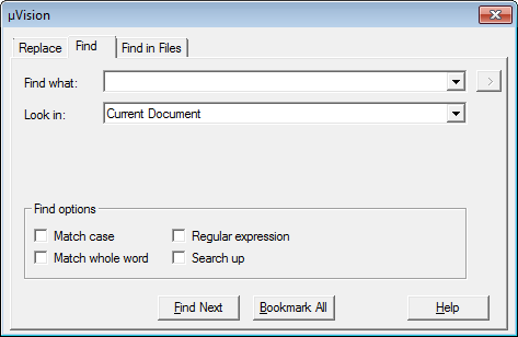 Find in Files Dialog