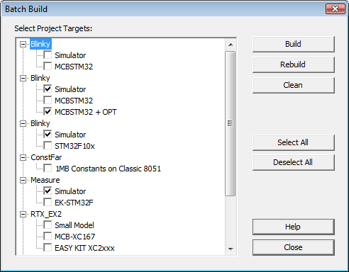 Menu 'Project - Batch Build...'