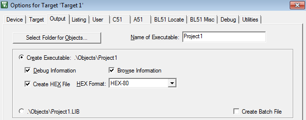 Output options Dialog