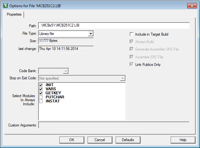 Selecting Library Modules