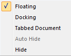 Context menu for moving windows
