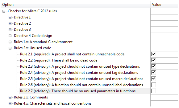 picture: MISRA config file edit
