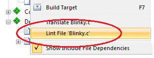 picture: ProjWin - lint one file
