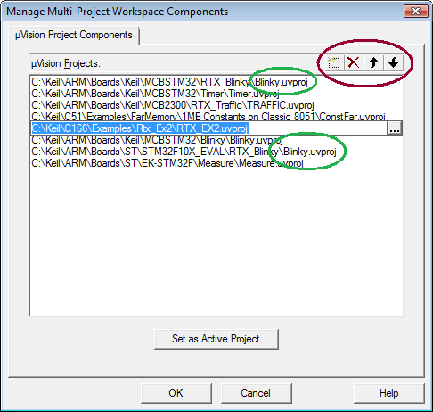 ダイアログ［マルチプロジェクトワークスペースのコンポーネントの管理］（Manage Multi-Project Workspace Components）