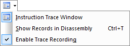 ［命令トレース］（Instruction Trace）メニュー