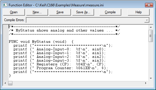 ［関数エディタ］（Function Editor）ウィンドウ